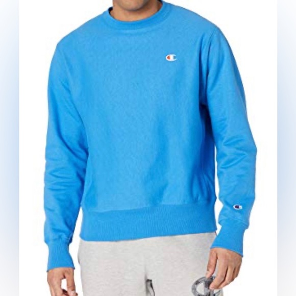 Champion Reverse Weave Blue Crew Neck Sweatshirt (Size XS MEN) - Picture 2 of 8